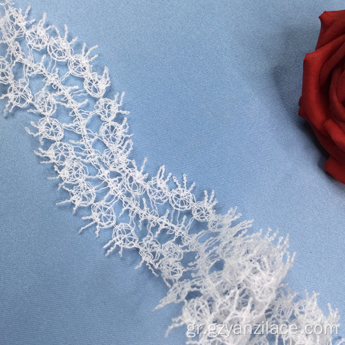 Λευκή Floral Flat Crochet Lace Trim